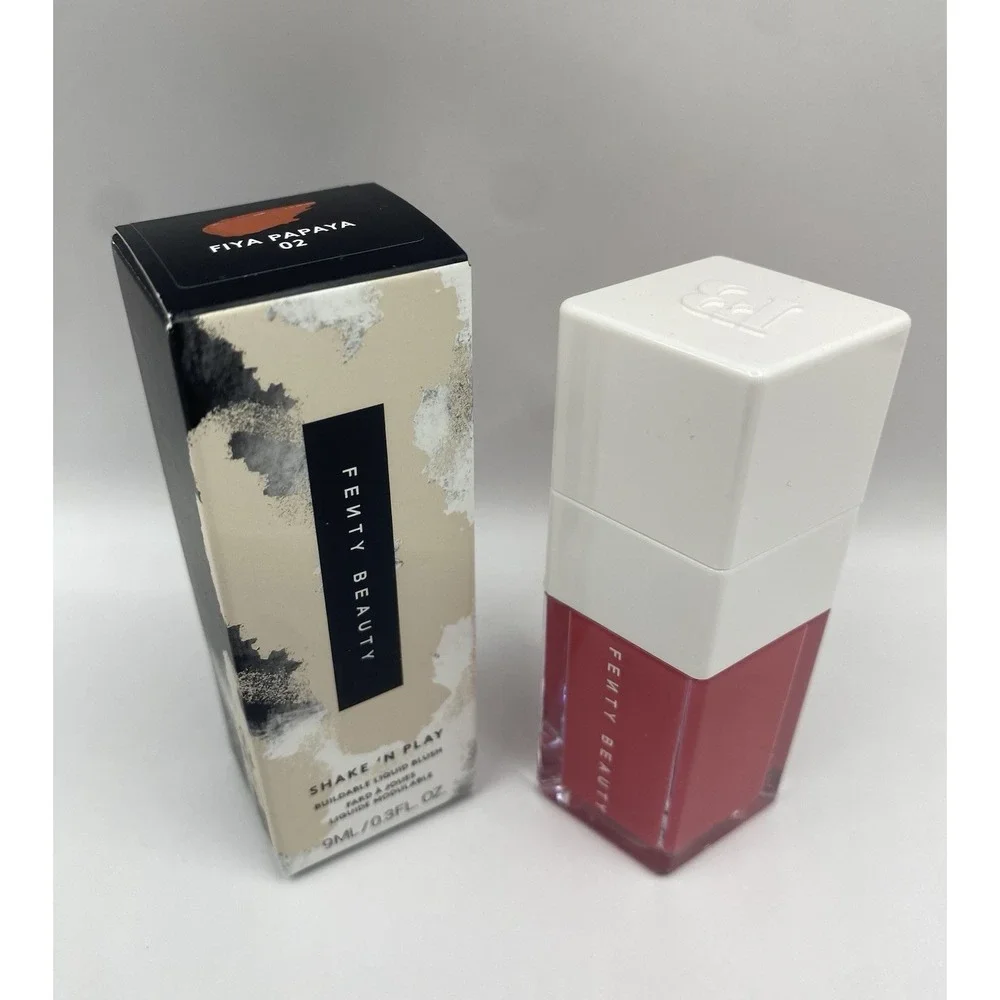 Fenty Beauty Shake 'N Play Buildable Liquid Blush Fiya Papaya 02 0.3 fl oz NIB